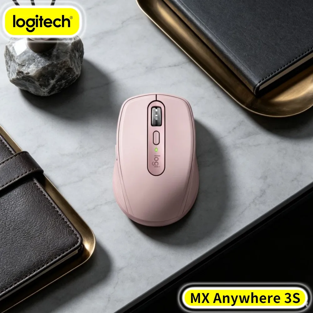 Ergonomic MX Anywhere 3S Mouse - Darkfield 8K DPI, Precision Control, Suitable For Online Class & Remote Business Meeting