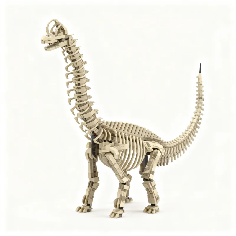 3267pcs MOC Brachiosaurus Fossil Model Building Blocks Home Decor Desk Display Shelf Accent Creative Collection Gift For Adults