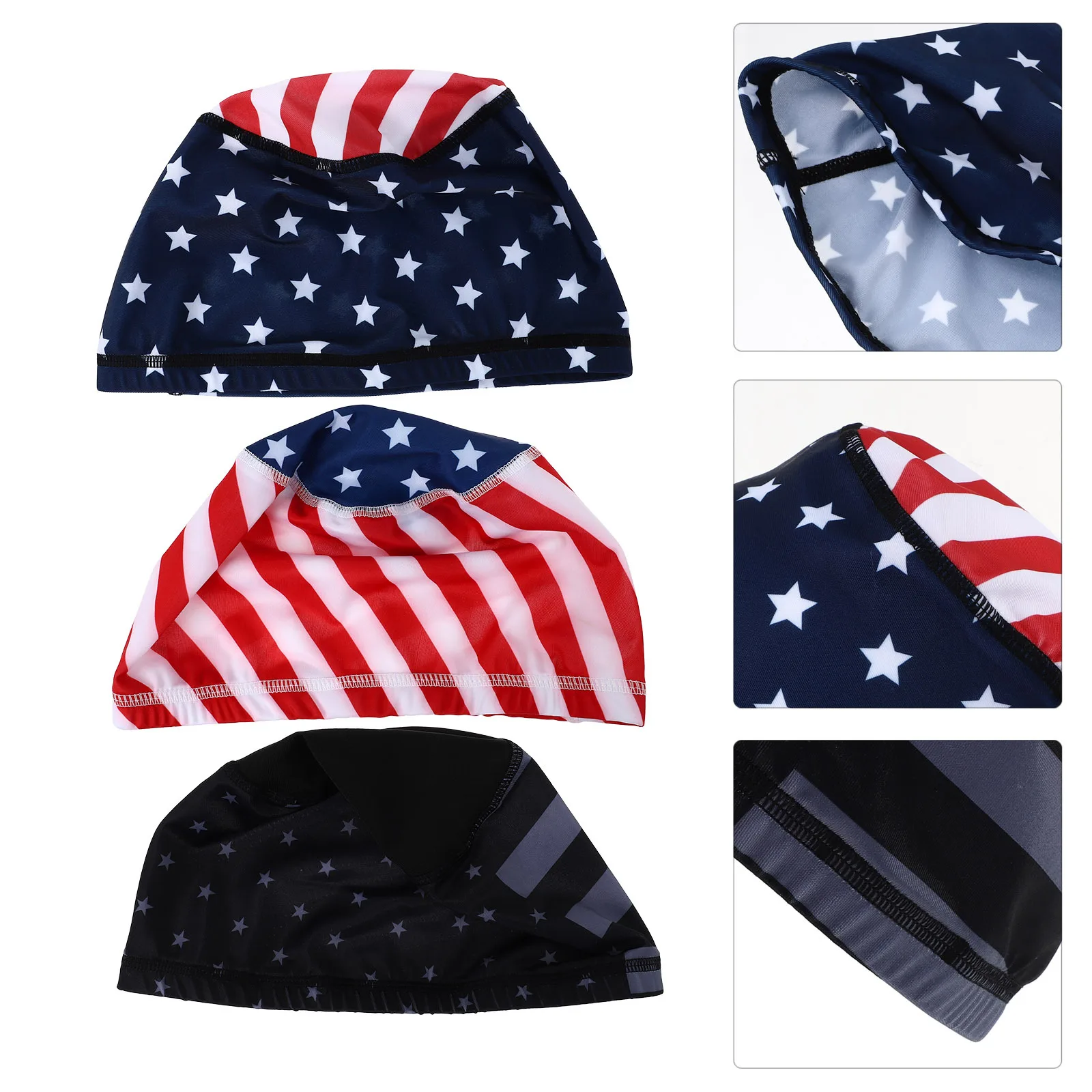3Pcs Star Printed Sunproof Caps Cycling Hats Outdoor Headwrap Cycling Caps Personalized Hat Summer Outdoor Cap
