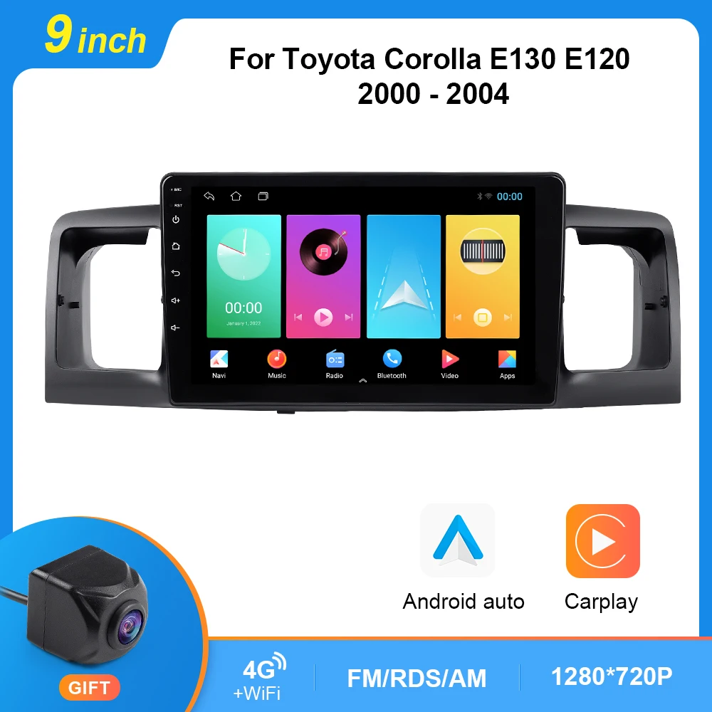 

For Toyota Corolla E120 E130 2000-2004 Android Car Radio Multimedia Video Player Navigation WIFI GPS stereo Carplay 4G Head Unit