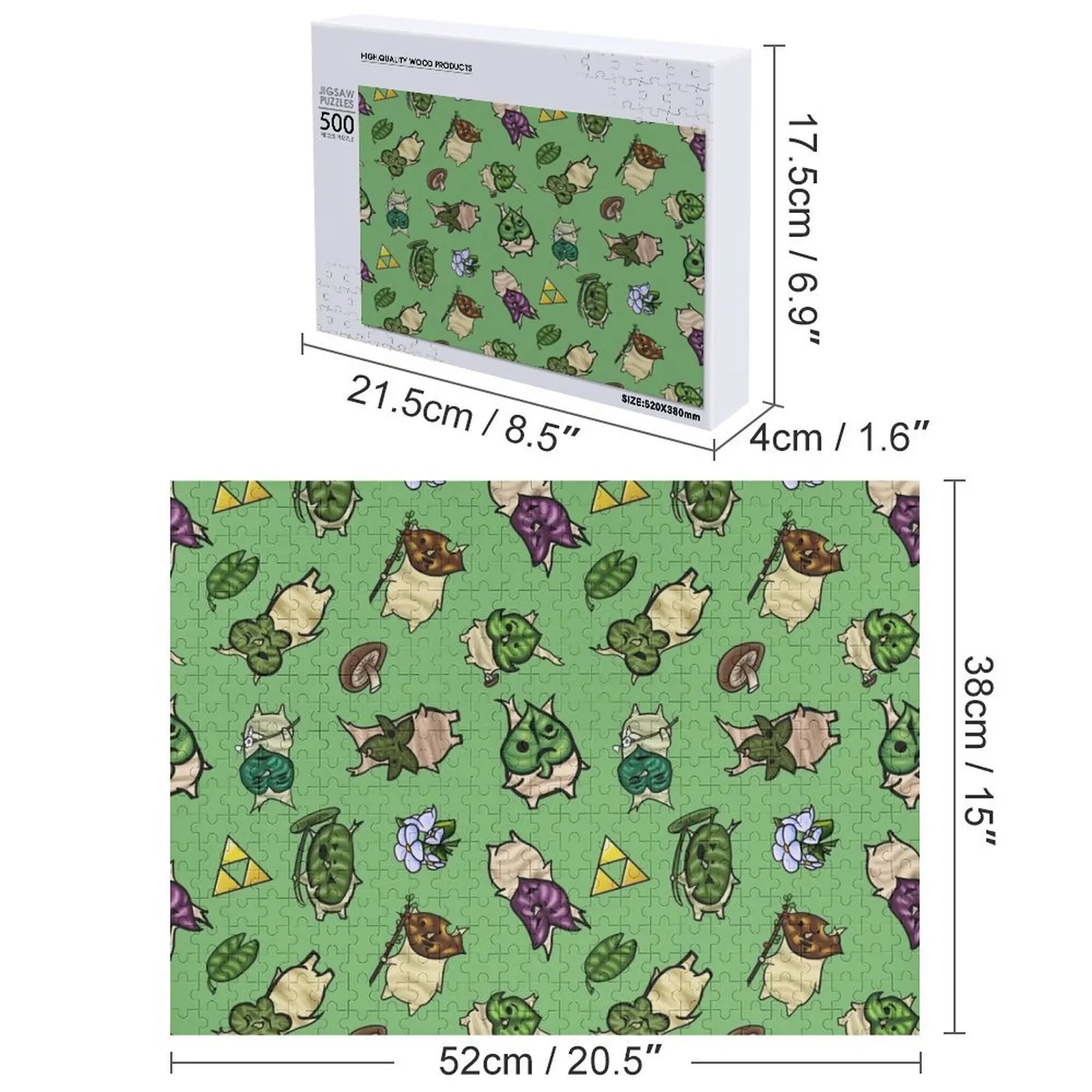 Puzzle Jigsaw Pola Berulang Korok (Hijau Muda) Puzzle Jigsaw yang Dipersonalisasi Nama yang Dipersonalisasi Foto yang Dipersonalisasi Hadiah Puzzle