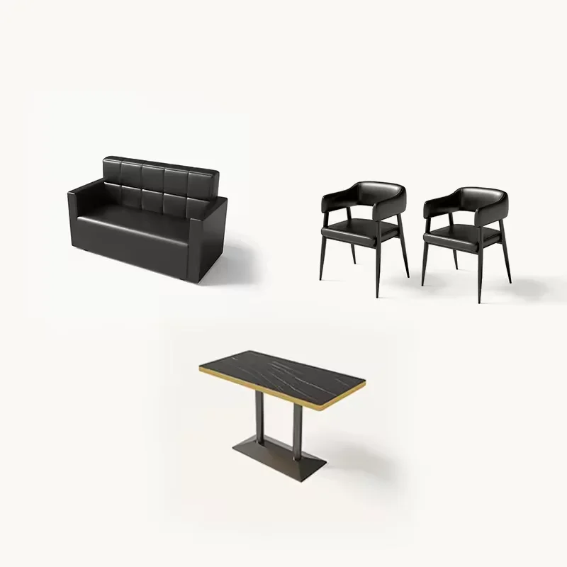 

U-shaped Leather Bar Cafe Nightclub Sofa Set Outdoor Dining Mall Shisha Restaurant Counter Table Set Modern Style Bar Furniture