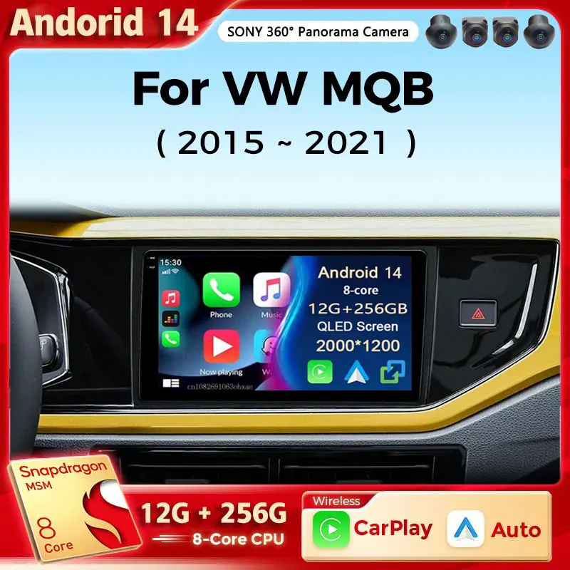 

Android 14 Car Radio Android Auto For VW Volkswagen MQB POLO VI Jetta MK7 T6 Bora Wireless Carplay Multimedia Player Car Stereo