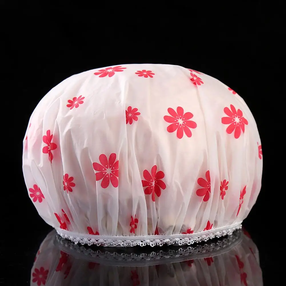 Bonnet de douche imperméable pour femmes, 1 pièce, large bande élastique, réutilisable, à la mode, Point ondulé, chapeau de douche, salle de bain