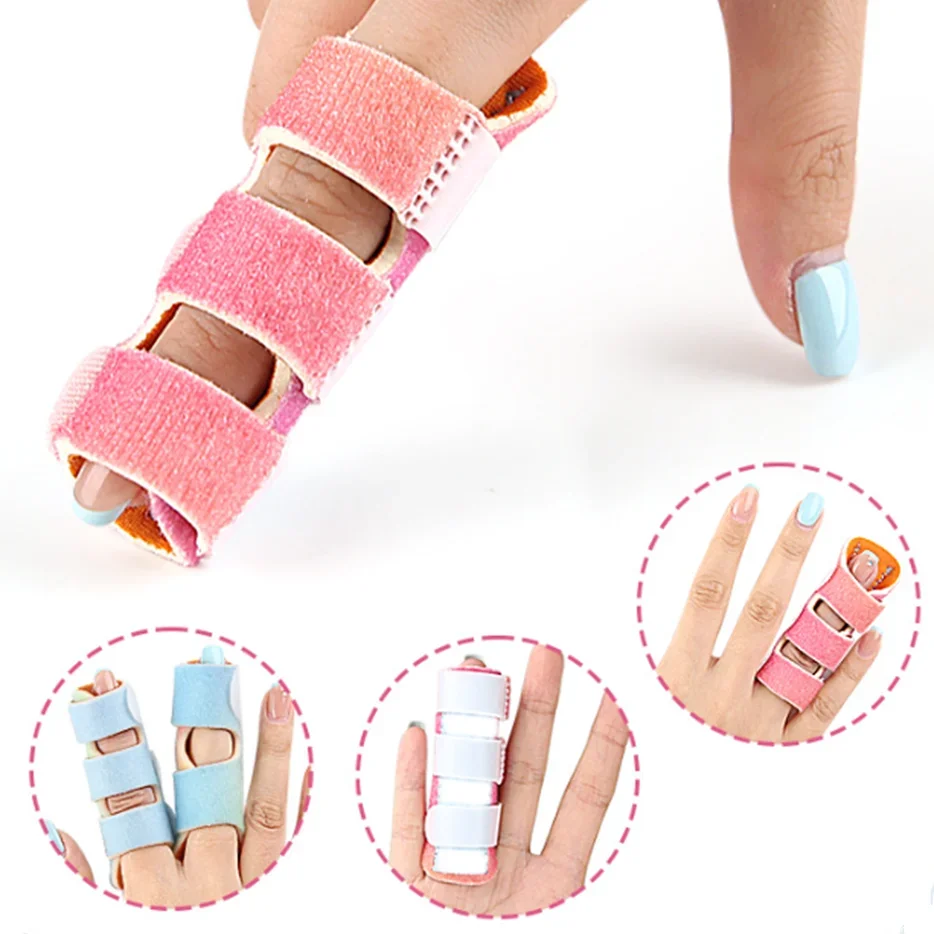 1 قطعة الزناد الملونة إصبع جبيرة مطرقة إصبع جبيرة إصبع هدفين لالتهاب المفاصل إصابة التواء يناسب مؤشر آلام الاصبع الأوسط #4
