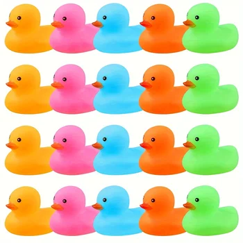 מיני גומי ברווזים צעצוע לילדים ופעוטות ססגוניות מרחפות לתינוקות אמבט תינוק