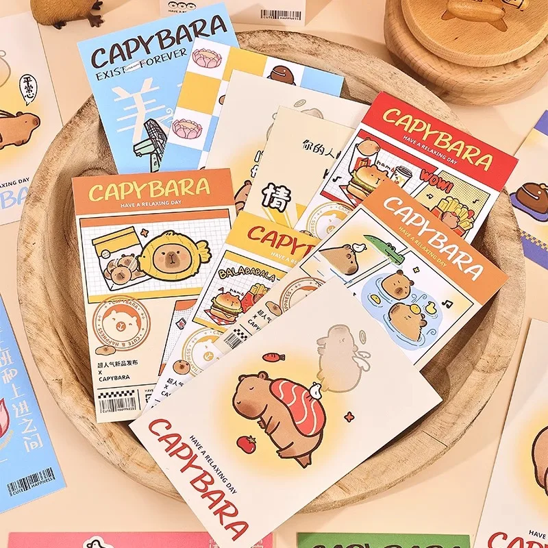 30 Sheets/Set Cute Capybara Postcard DIY Creative Cartoon Animal Greeting Message Cards Birthday Letter Envelope Gift Card