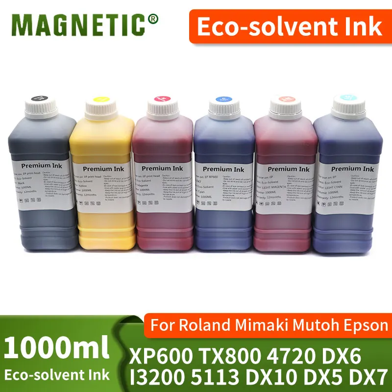 

Эко-растворимые чернила 1000 мл для принтера Roland Mimaki Mutoh Epson XP600 TX800 4720 I3200 5113 DX10 DX5 DX6 DX7