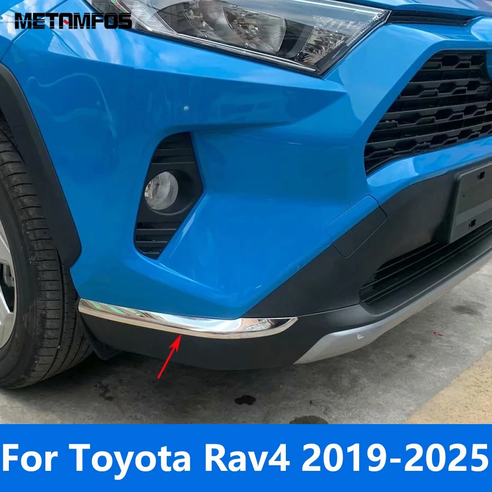 

Для Toyota Rav4 Rav 4 2019-2022 2023 2024 2025 хромированный передний задний угловой бампер, накладка на противоударную полоску, аксессуары для стайлинга автомобилей