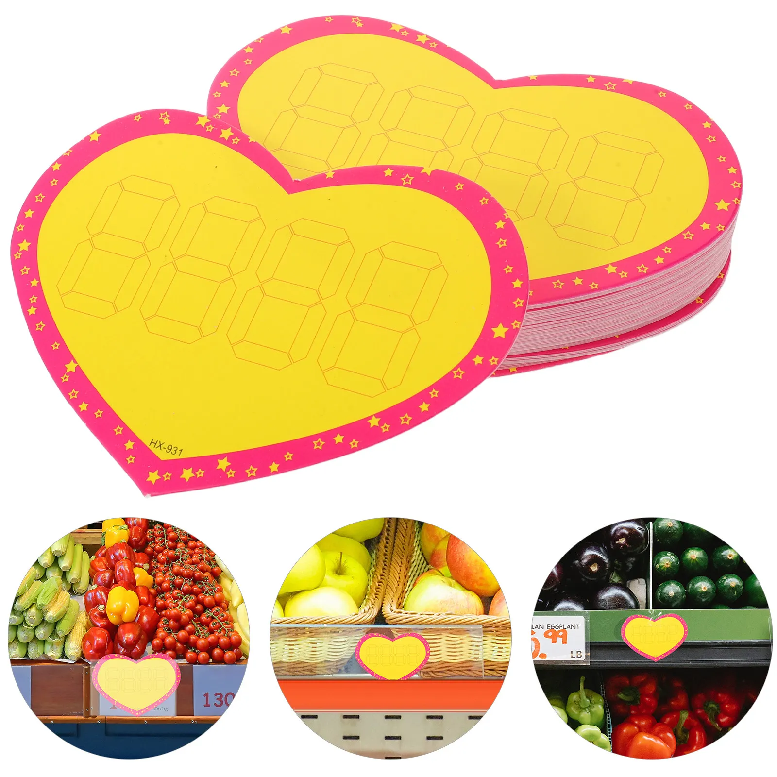 

500Pcs Heart Price Tags Unique Heart Cutouts Sale Signs for Retail Store Promotion Pricing Labels Grocery Store Display Pricing