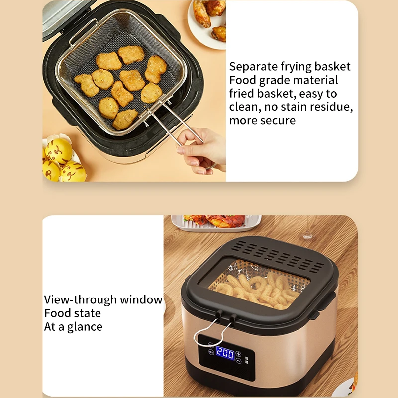 Fully automatic dormitory electric fryer for household use mini fast heating fuel-efficient adjustable temperature