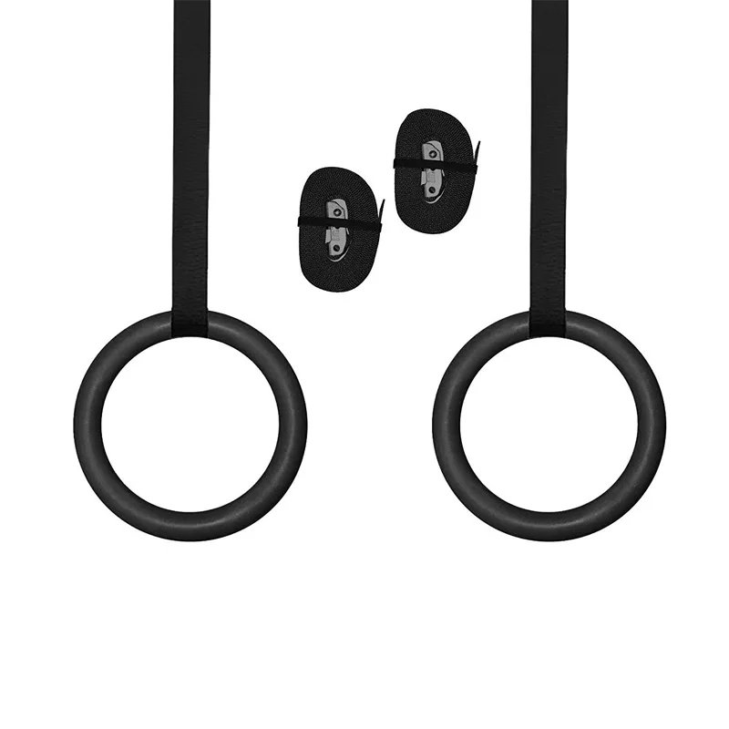 حلقات صالة رياضية للياقة البدنية ABS ، حلقات سحب ، قوة الجسم ، الذقن ، التدريب ، التمرين ، الأسود