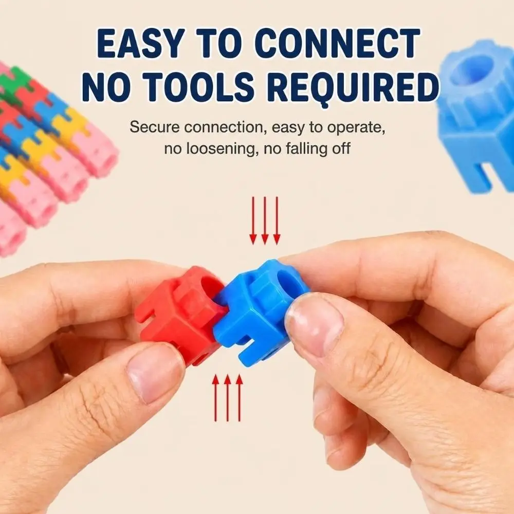 Colorful Hexagon Building Blocks Hexagonal Shape Smooth Rounded Edges Construction Interlocking Structure Reusable