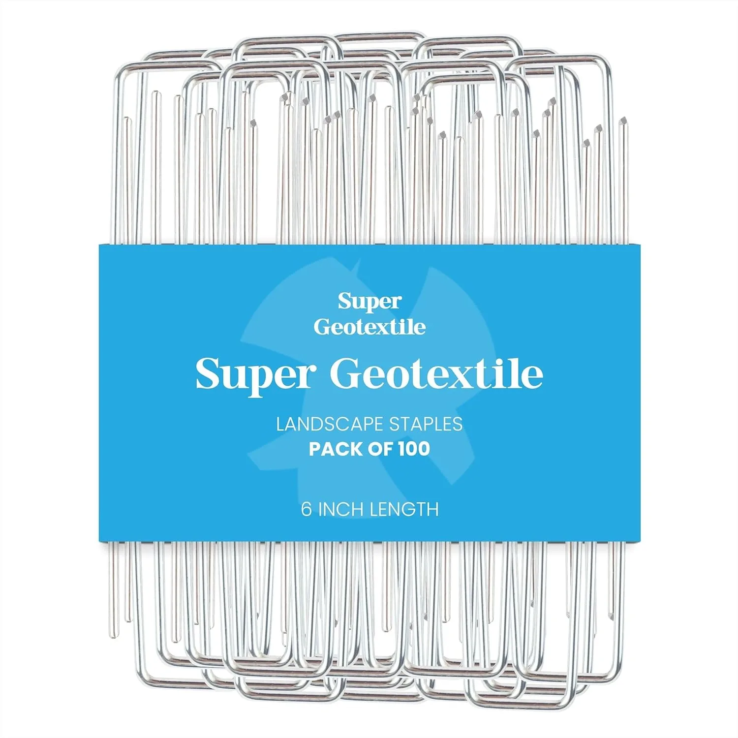 Heavy Duty Galvanized U-Shaped Landscape Staples for Weed Barrier and Landscaping Fabric, 11 Gauge, 1x6 Inch, 100 Pack