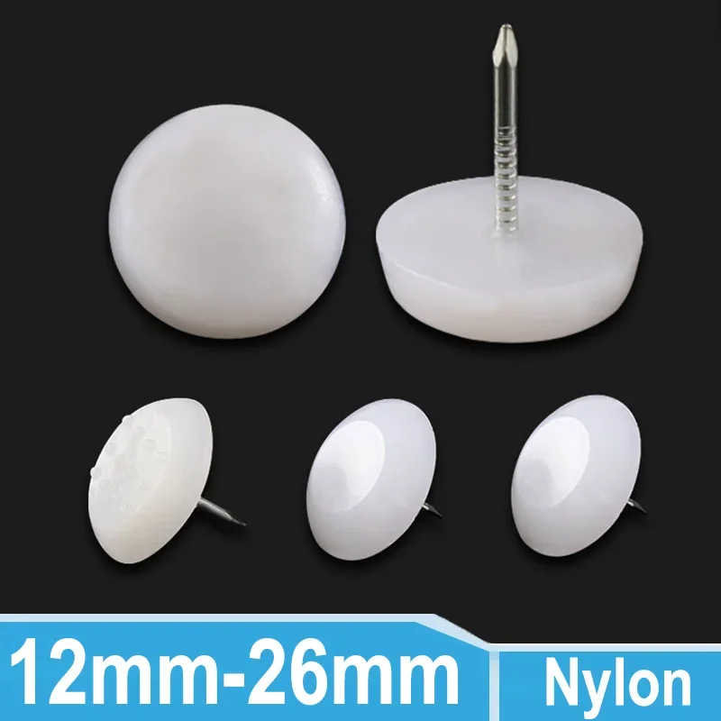 10Pcs Furniture Feet Glide Nail Screw-in Round Chair Table Leg Protector Plastic