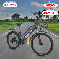 Orlms City Lady Electric Bike 500W Motor 48V15AH Lithium Battery City Riding E-Bike 26-inch Tires Mountain Snow Electric Bicycle