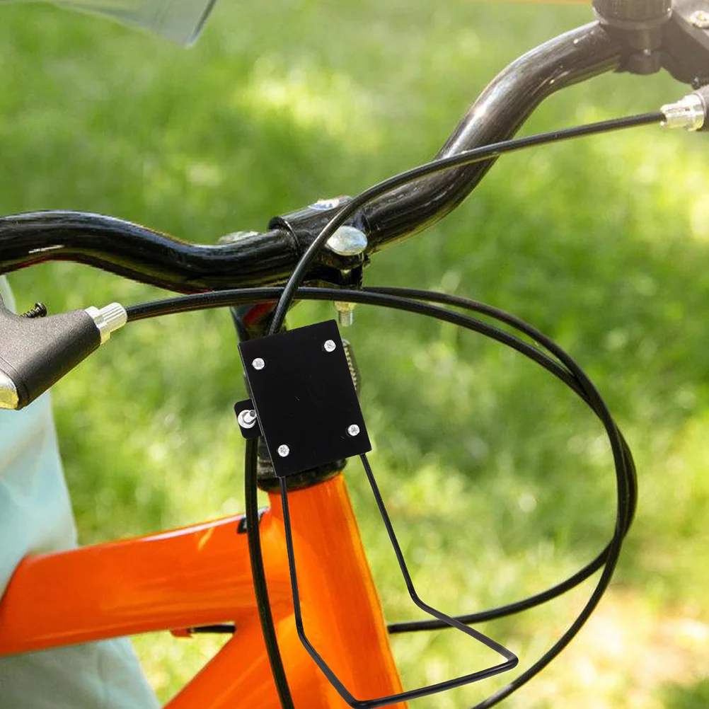 حامل معدني للدراجة الأمامية، إطار حديد قوي قابل للتعديل، حامل أمامي للدراجة، دعامة دعم لملحقات الدراجة