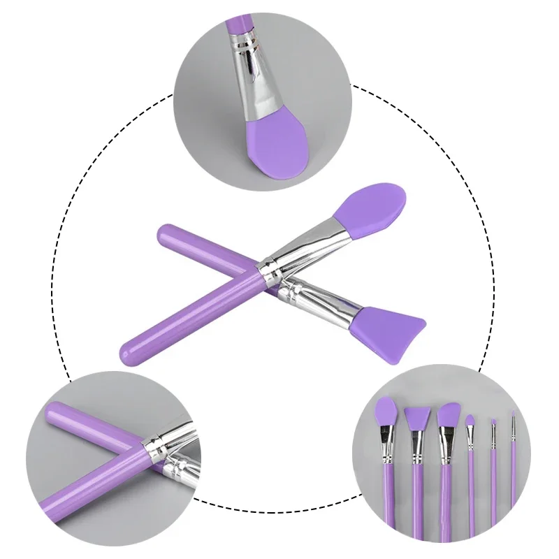 6/7 Stuks Siliconen Masker Borstel Diy Cosmetica Gel Crème Mengborstel Make-Up Kwasten Set Huidverzorging Schoonheid Borstels make-up Tool Kits