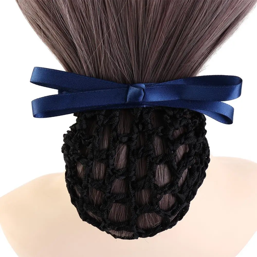 Headdress Mesh Hair Net For Nurse Bowknot Hair Bun Cover Korean Bun Snood Hairgrips Cover Net Ponytail Clip Women Spring Clips