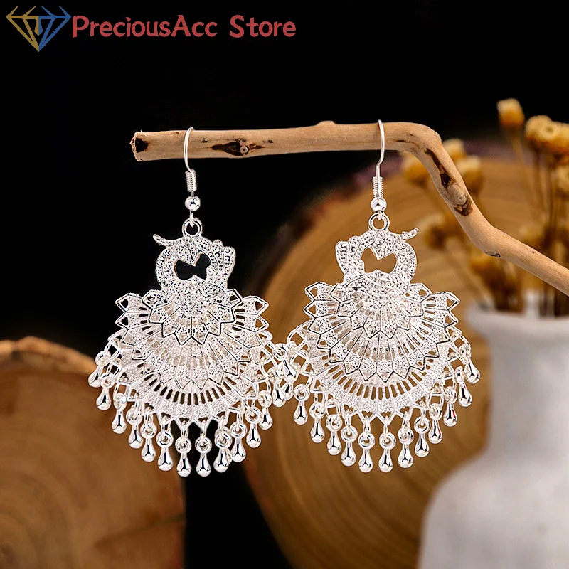 1Pair Peacock Earri…
