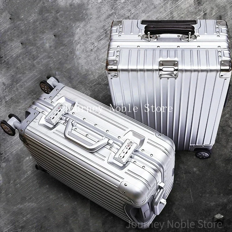 Aluminum Magnesium Suitcases Travel Password Trolley Case 20'24'26'29 Inch Travel Wheeled Suitcases Metal Business Luggage