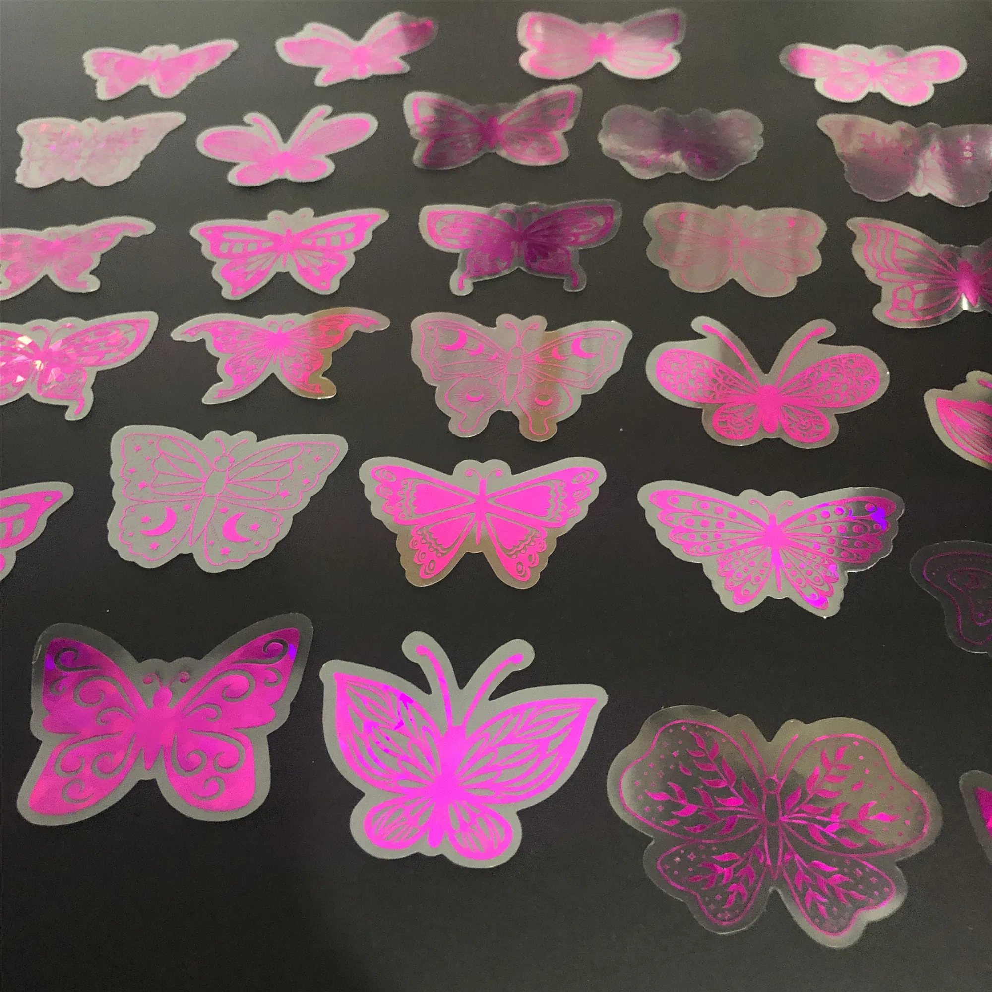 

20 упаковок украшений «сделай сам» в виде бабочек: пурпурные прозрачные клейкие наклейки с сверкающими акцентами
