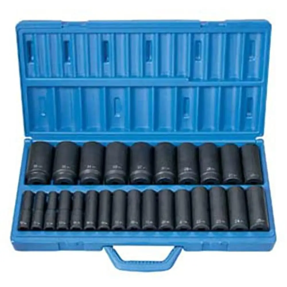 1/2-Inch Drive Deep Length Metric Master Set 26 Piece Alloy Steel Fastener Bit Taiwan Origin 1326MD