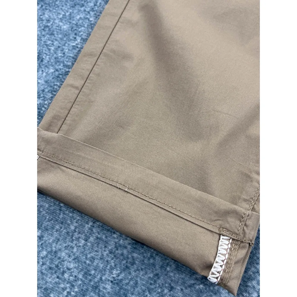 Summer light and thin casual pants for men, American-style retro small straight and form-fitting work pants