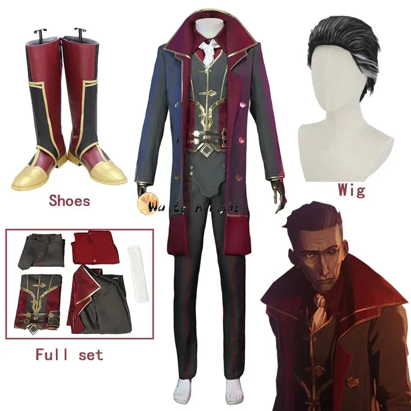 Cosplays Game Anime Silco Arcane Cosplay Accessories For Man Halloween Carnival Party Suit Uniforms Shoes Wi ML8446v;6,a'3.k;8,