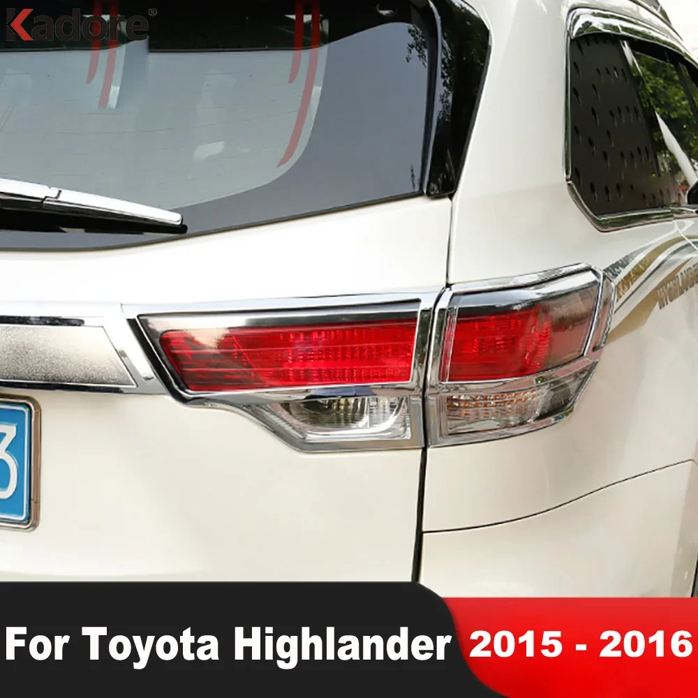 

Rear Tail Light Lamp Cover Trim For Toyota Highlander 2015 2016 Chrome Car Taillight Taillamps Frame Trims Exterior Accessories