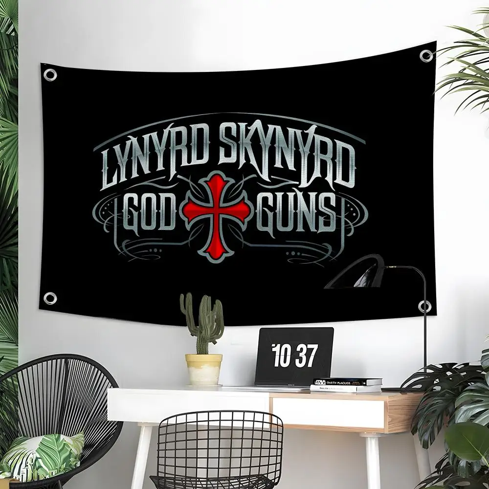 Bandeiras Southern Rock L-lynyrd S-skynyrd personalizadas para acampamento, jardim, quarto, decoração de festas, cenários, arte de parede, presentes para a família
