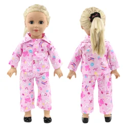 doll clothes suitable for 18-inch American dolls. ( does not include dolls and shoes.) Pink pajama costume