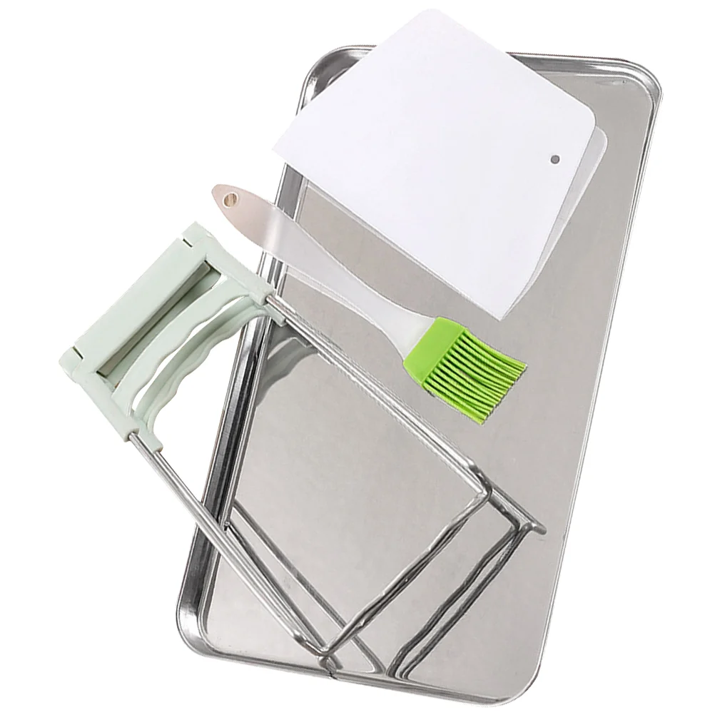Stainless Steel Rectangular Sausage Steaming Noodle Grinder Steamer Fruit Tray Food Trays Home Storage Oven Pan Plate