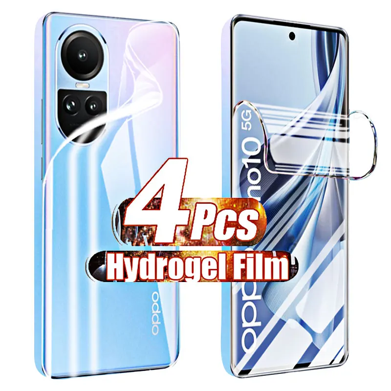 Hydrogel Film 4-1PCS Gel for Oppo Reno10 Screen Protectors for OPPO Reno 10 9 8 T Z Lite Pro Plus Pro+ 5G 4G Not Glass Case Back