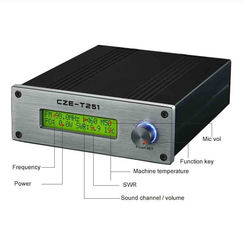 CZE 라디오 방송 교회/회의/파티 FM 송신기 라디오 방송 25W