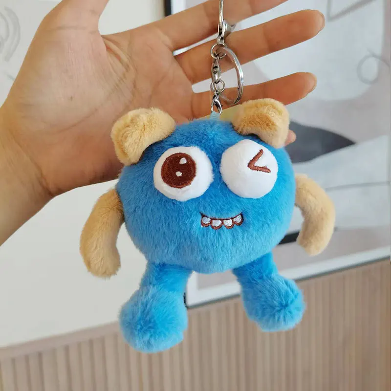 Creativo divertente piccolo mostro peluche 12CM Nerdy Big-eyed Monster zaino portachiavi ciondolo bambola regalo di compleanno per bambini giocattoli per bambole