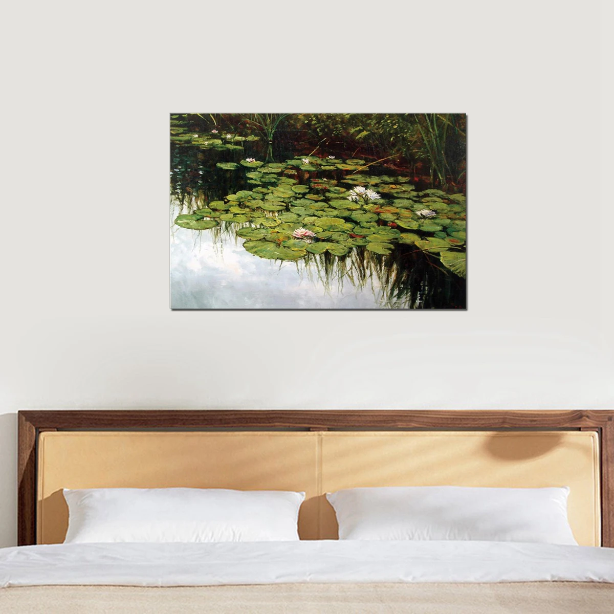 Custom Claude Monet Water Lilies Painting Large Artwork Canvas  Print Wall Art for Living Room Wall Decor Drop Shipping