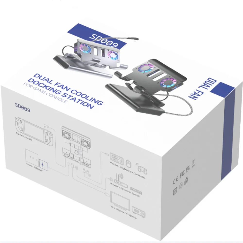 6 in 1 Docking Station Type C HUB for ROG Ally X/Steam Deck/Switch 4K@60Hz Multi-port Expansion Dock Charging Stand