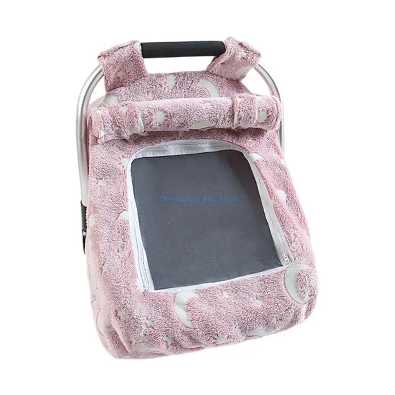 F1CB 아기 요람 커버 부드러운 통기성 카트 좌석 슬리브 방풍 바구니 가드