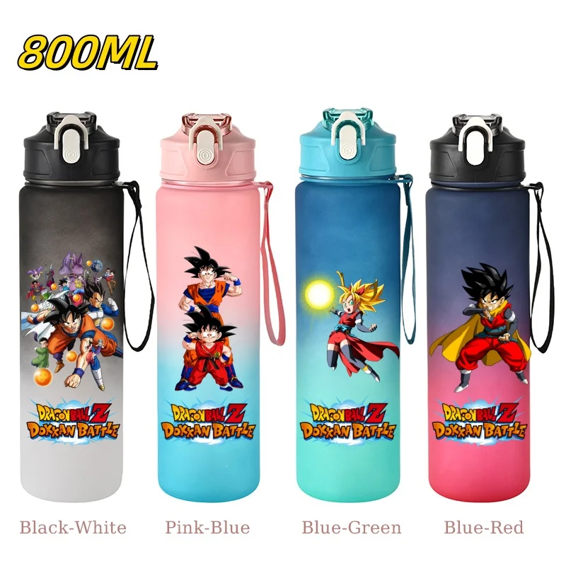 

800ML Dragon Ball Son Goku Bulma Vegeta IV Water Bottle Leakproof Straw Cup Portable Water Bottle for Outdoor Sport Fitness