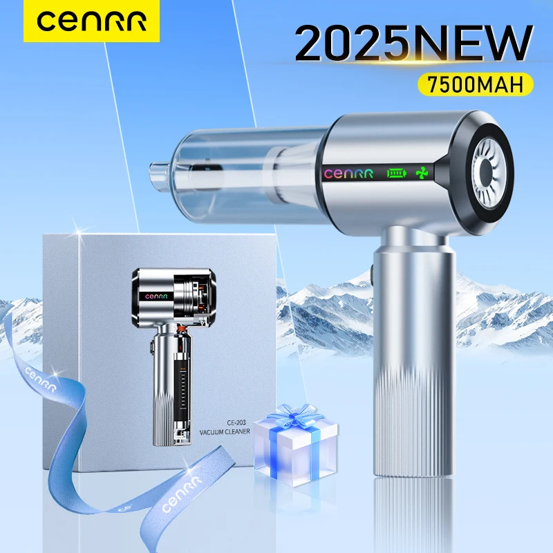 CENRR Car Vacuum Cleaner Strong Suction Powerful Portable HandHeld Car Cleaner for Home Dust Display Lamp Air Gun