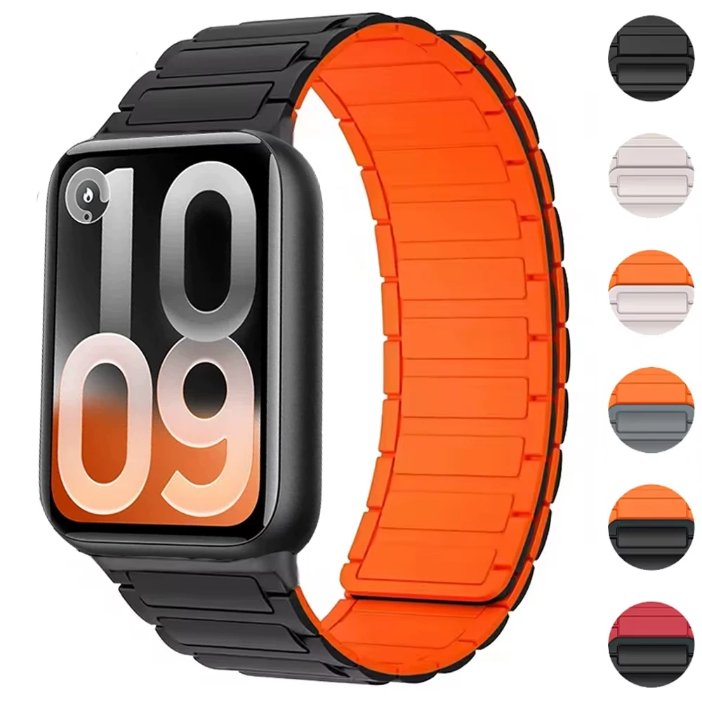 Magnetisches Silikonarmband für Xiaomi Mi Band 10 Pro/9 Pro/8 Pro, atmungsaktives Sport-Ersatzarmband für Redmi Watch 4 5 6 Band.
