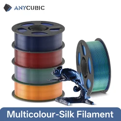 ANYCUBIC Silk PLA Dual-Color Tri-Colo 1.75mm PLA Filament 1KG For FDM 3D Printer Shine Bright Multicolor 3D Printing Material
