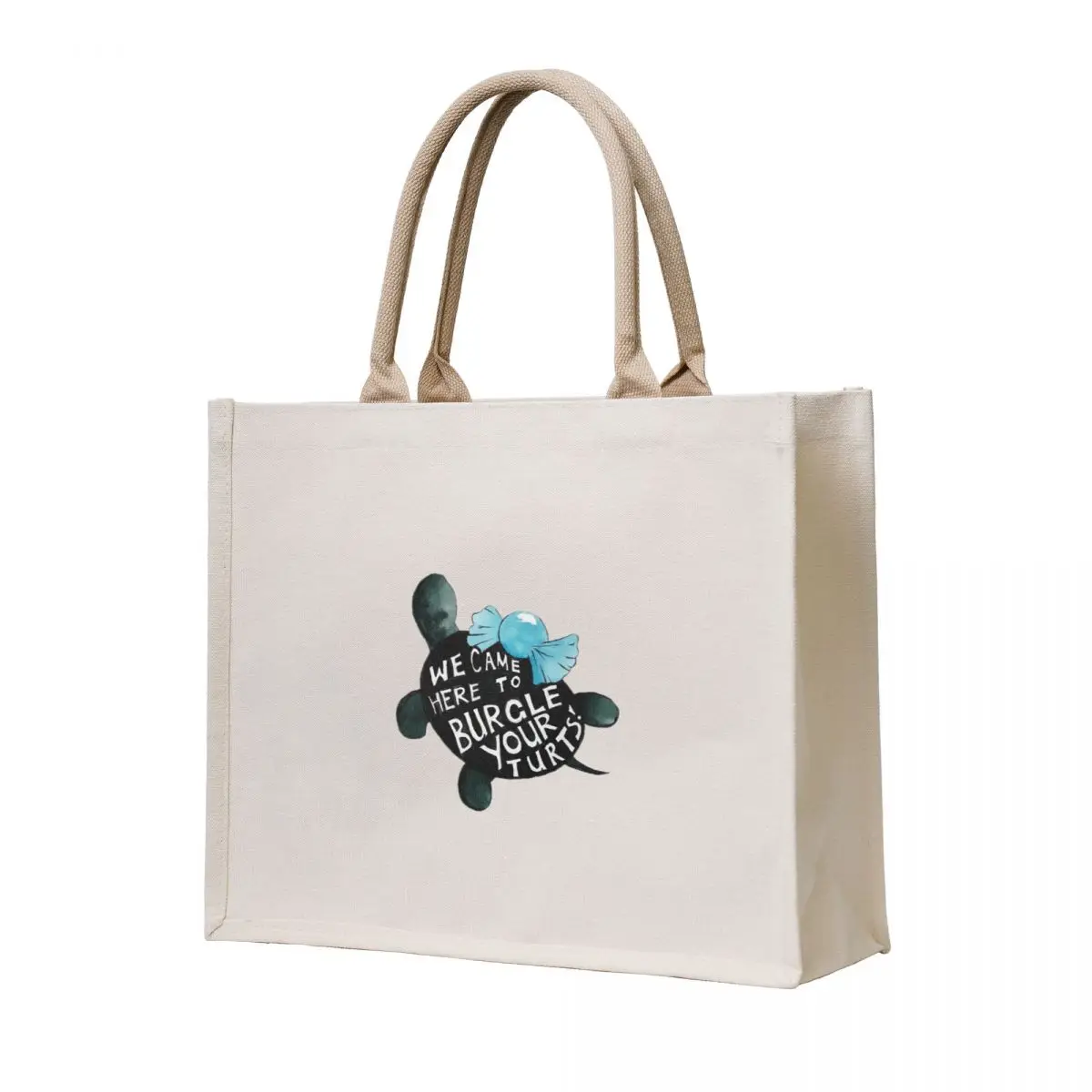 

Black Turtle Burgles in Green Tote Bag Women's beach bags Canvas stote bag Handbags women
