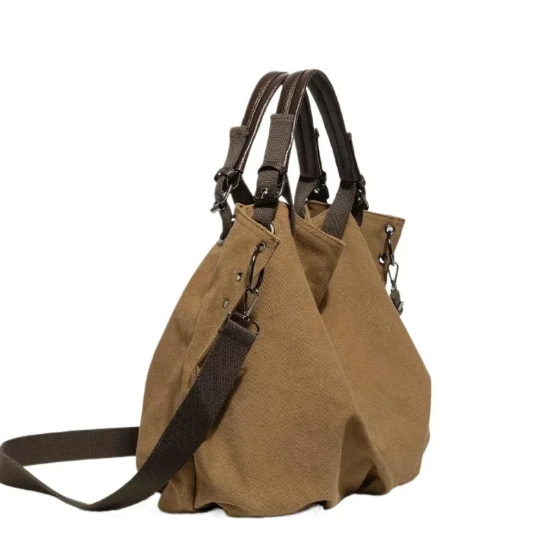Nova sacola de lona de grande capacidade para mulheres versátil ombro e mão transportar durável e elegante design bolsa tote feminina