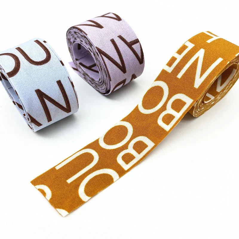 2 Yards 25mm 38mm High Quality Printed Letter Ribbon Polyester Cotton  Gift Wrapping Wedding Decoration Hair Bows DIY image 4
