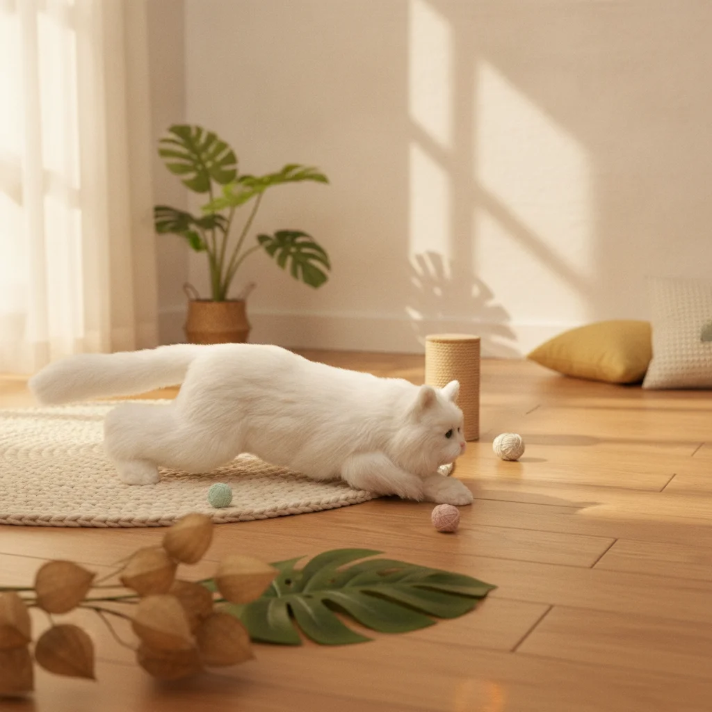 

Animal Companion Cat Figurine with Detailed Expression Home Decor Sculpture for Bedroom Tabletop