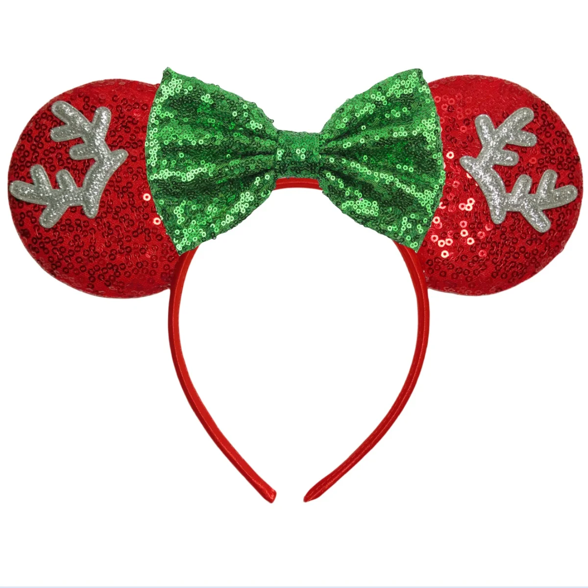 Christmas Mouse Ears Headband Sequin Bow Headband Girls Christmas Tree Decorations Antler Bell Hair Accessories For Women