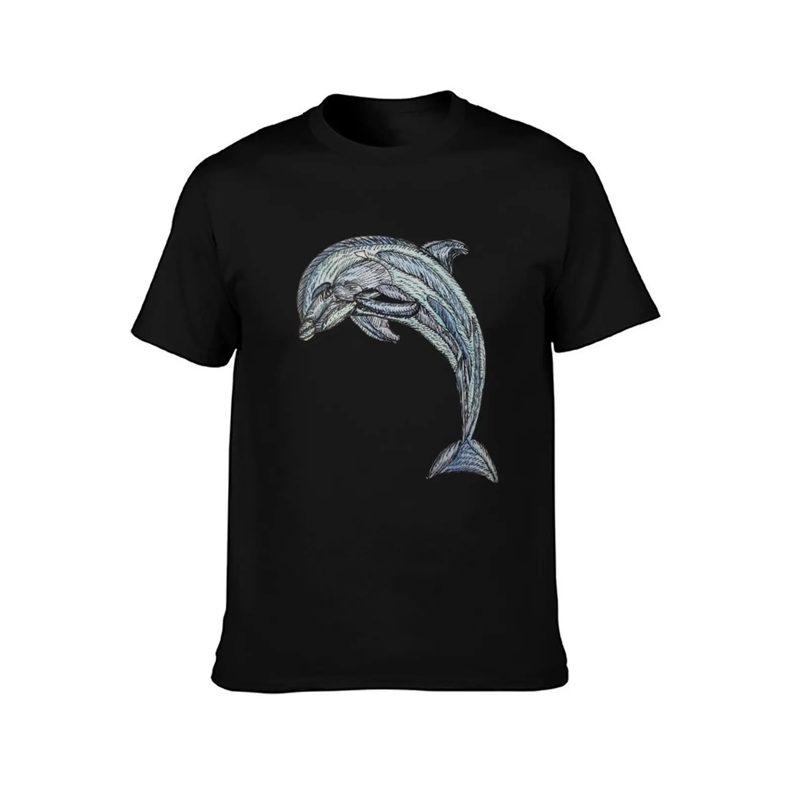 Happy Dolphin T-Shirt Casual Loose Fit Short Sleeve T-Shirt