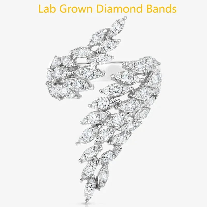 

Женский свадебный подарок, выращенный в лаборатории CVD HPHT 1CTW, кольцо с круглым бриллиантом DEF VS-VVS, платина 950, модное кольцо в форме маркизы для женщин